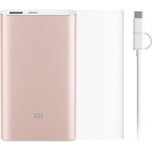 XIAOMI Mi Powerbank Pro 10.000 mAh 18W FASTcharge met USB Type-C + Micro USB kabel - Rose Goud