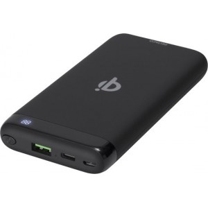 DELTACO PB-Q1001 Powerbank draadloos - Qi-gecertificeerd - 10.000 mAh - 37 Wh - USB snelladen - USB-C Power Delivery - Zwart