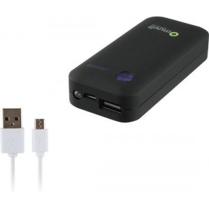 Muvit externe batterij met micro USB kabel - zwart - 5.200 mAh