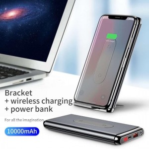 Baseus Quick Charge 3.0 Draadloze Lader Powerbank 10000mAh - Zwart