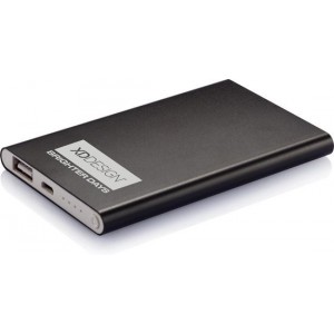 4.000 mAh dunne powerbank, zwart/wit