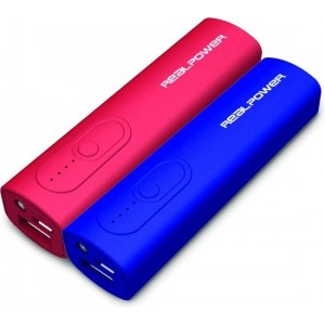 RealPower PB-T1 Double - Powerbank 2600 mAh - Rood / Blauw (2 stuks)