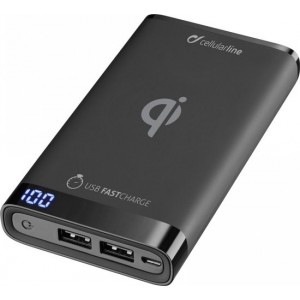 Cellularline FREEPMANTA8WIRK powerbank Zwart 8000 mAh Draadloos opladen