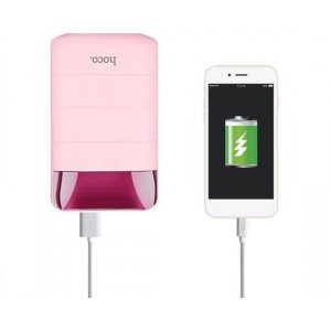 HOCO Domon 10000mAh Noodaccu Noodstroom Backup batterij 1A/2A met zaklamp - Roze