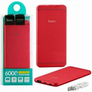 Portable Powerbank 6.000 mAh - Rood - I6 Uitstraling Power Bank