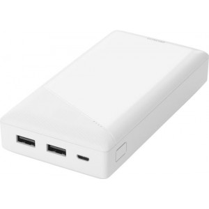 DELTACO PB-A1002, Powerbank 20.000 mAh, USB-A poort 2.1 A/ 10.5W, wit