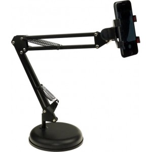 QY Universele tafelstandaard, Statief voor Smartphone/Microfoon/Webcam - zwart
