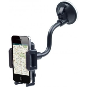 Maxxter Universal Smartphone Holder- Auto Telefoon Houder- Zuignap met flexibele nek-Zwart