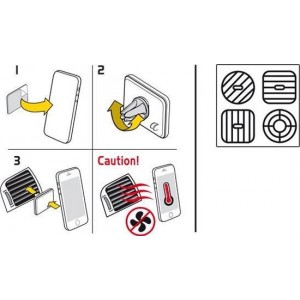 Caliber CNC13 - Telefoonhouder met magneet voor ventilatie bevestiging - Zwart