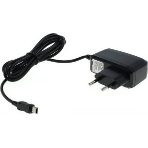 USB Mini B thuislader met vaste kabel - 1A / zwart - 1,1 meter