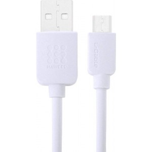 Haweel Gecertificeerde kabel 1 Meter Micro USB High Speed Laadsnoer Oplaadkabel voor Huawei  Wit