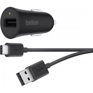 Belkin Quick Charge 3.0 autolader + 1,2m USB-C naar USB-A kabel - snellader