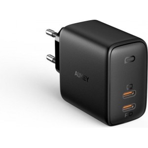 Aukey Dual USB-C Power Delivery Oplader PA-B4 - 65W - Zwart