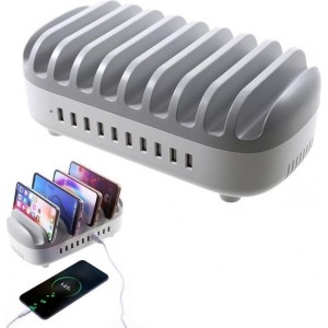 Orico - 120W Multi charger docking station 10 Poort USB oplaadstation Wit