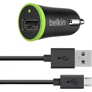 Belkin autolader met Micro-USB kabel 1,2m - 2.4 A - zwart