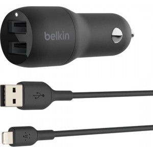Belkin - Dual USB Autolader 24W + 1m iPhone kabel