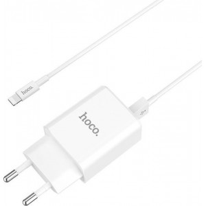 HOCO C62A Victoria USB Fast Charging oplader adapter met 2 poorten + Lightning kabel wit voor Apple iPhone en iPad