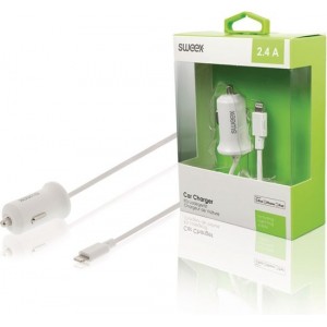 Autolader 2.4 A - Apple Lightning connector - iPhone - wit