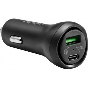 Spigen F31QC USB-C Quick Charge Oplader Auto Zwart