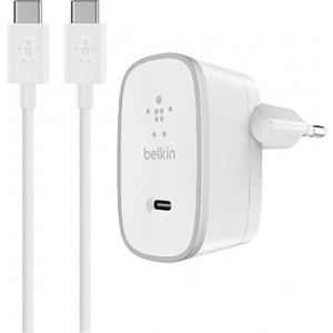 Belkin 15W USB-C thuislader + 1,5 meter USB-C naar USB-C kabel  - wit/grijs