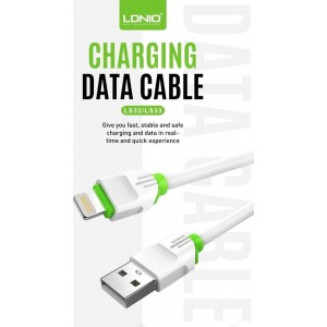 LDNIO LS33 2 Meter USB C Kabel Data- en Laadkabel - Snellader Kabel - Fast en Quick Charge Oplaadkabel