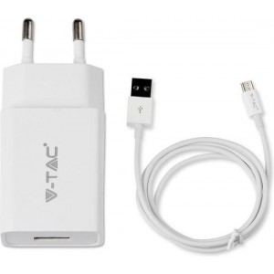 V-tac VT-5381 Oplader Samsung met Micro USB kabel - 3.0 Ampere - Wit