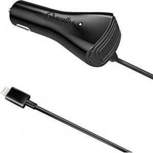 Celly Autolader 2.1A met Lightning kabel voor iPad Mini 1 / 2 / 3 / 4