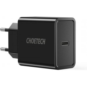 Choetech - USB Type-C Stroomadapter met Power Delivery - Fast Charge Technologie - 18W - 3A - Zwart