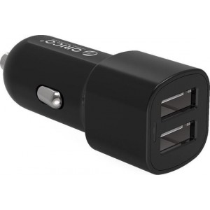Orico - 12V/24V USB autolader 2 poort 3.4A max 17W met Intelligent IC - Zwart