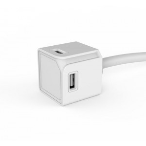 Original Cube Extended - USB adapter met 1.5 meter kabel en 4 USB A laders - Telefoonlader - Wit