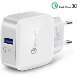 WISEQ Quick Charge 3 0 oplader - 3A Adapter - USB snellader voor iPhone en Samsung - wit