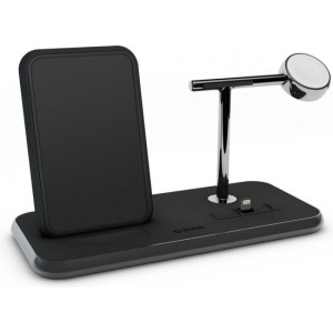 ZENS Wireless Charger Dual + Dock + Watch 10W Aluminium Black