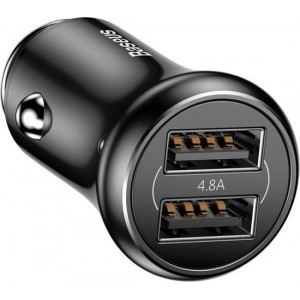 Baseus Dubbele USB Fast Charge Autolader Zwart