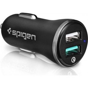 Spigen Quick Charge Autolader Zwart