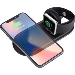 2 in 1 Docking Station Oplaadstation voor Apple iPhone en Apple Watch - Draadloze Qi Oplader van Fred's