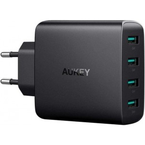 Aukey PA-U48 oplader - 4 USB poorten - Zwart