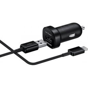 Samsung autolader mini USB-C + datakabel - zwart