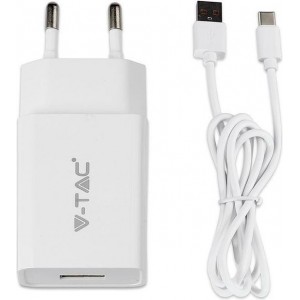 V-tac VT-5382 Oplader Samsung met USB C kabel - 3,0 Ampere - Wit