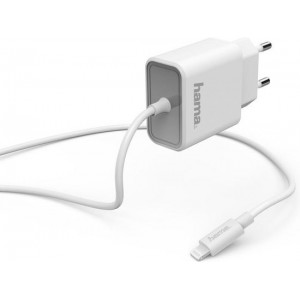 Hama iPhone / iPad oplader - snellader - lightning aansluiting - 1M kabel - wit