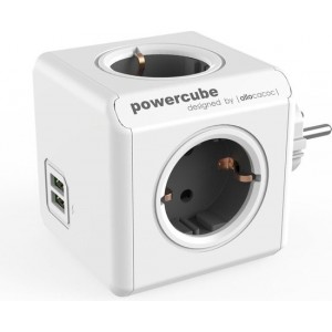 Allocacoc PowerCube Original USB power uitbreiding Binnen 4 AC-uitgang(en) Grijs, Wit