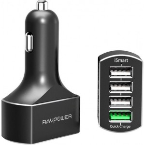 RAVPower 4 USB-poort Autolader met Quick Charge 3.0 RP-VC003 | charger | auto-aansteker oplader