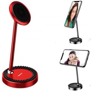 Universele verstelbare Telefoon houder bureau met magneet - Tablet houder - Smartphone houder - 360° rotatie - Rood