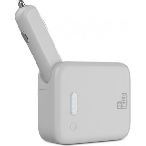 BeHello 2-in-1 Powerbank Autolader 3000 mAh Wit