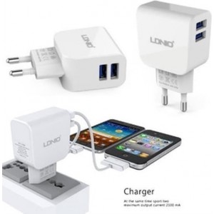 LDNIO AC56 2 poorten Oplader 2.1A met 1 Meter Micro USB Kabel geschikt voor o.a Samsung Galaxy A6 A7 J6 2018 J4 J6  Plus