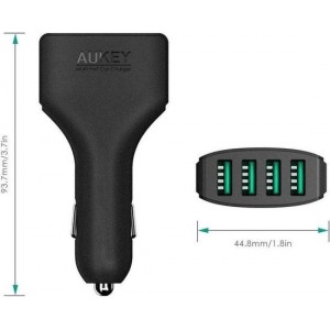 Aukey - CC-01 Car Charger (9.6A) (4 USB ports) - Zwart