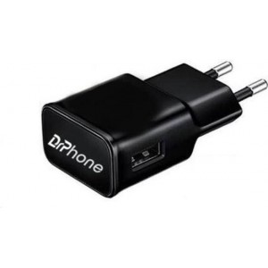 DrPhone Black Series - Gecertificeerde 5V 2A Smartphone / Tablet Lader - 10W Lader Oplader - Zwart