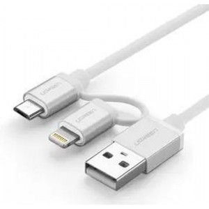 LDNIO LC-84 Lightning kabel en Micro Usb oplaadkabel 2 in 1 geschikt voor o.a Huawei Y3 Y5 Y6 Y7 Y9 2 2017 2018