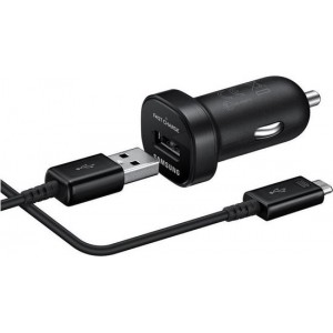 Samsung autolader mini micro USB + datakabel - zwart