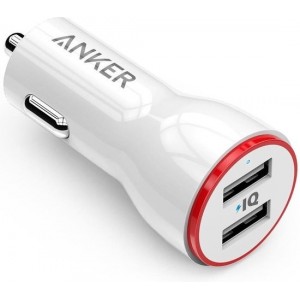 Anker PowerDrive 2 Poorts 24W Autolader Wit