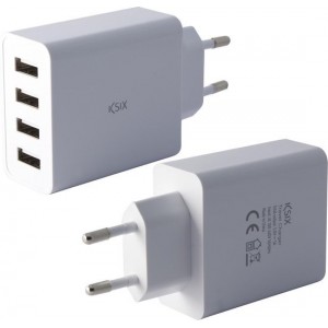 Ksix - 4 USB Stopcontact Splitter met SmartCharge - Wit